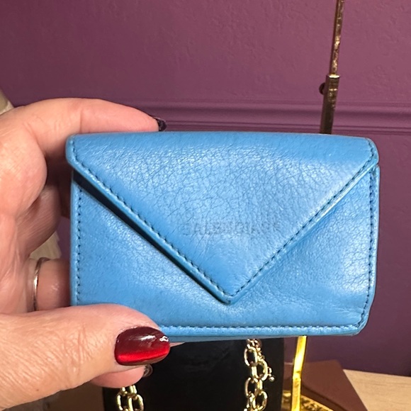 Balenciaga Vibrant Azure Leather Card Mini Wallet - Picture 7 of 11